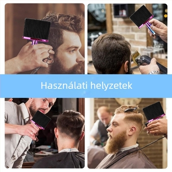 Nyakkefe lágy rostú sörtékkel és elektroplattolt felülettel fodrászati használatra