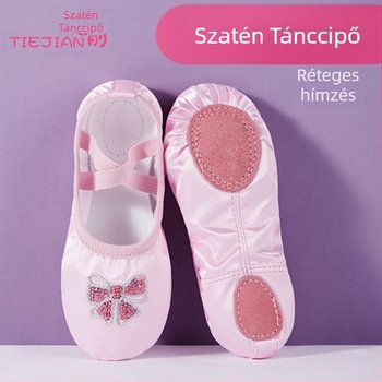 Gyerekeknek balett cipő, Iron Arrow, felső rész: selyem, talp: marha bőr, közepes vastagság