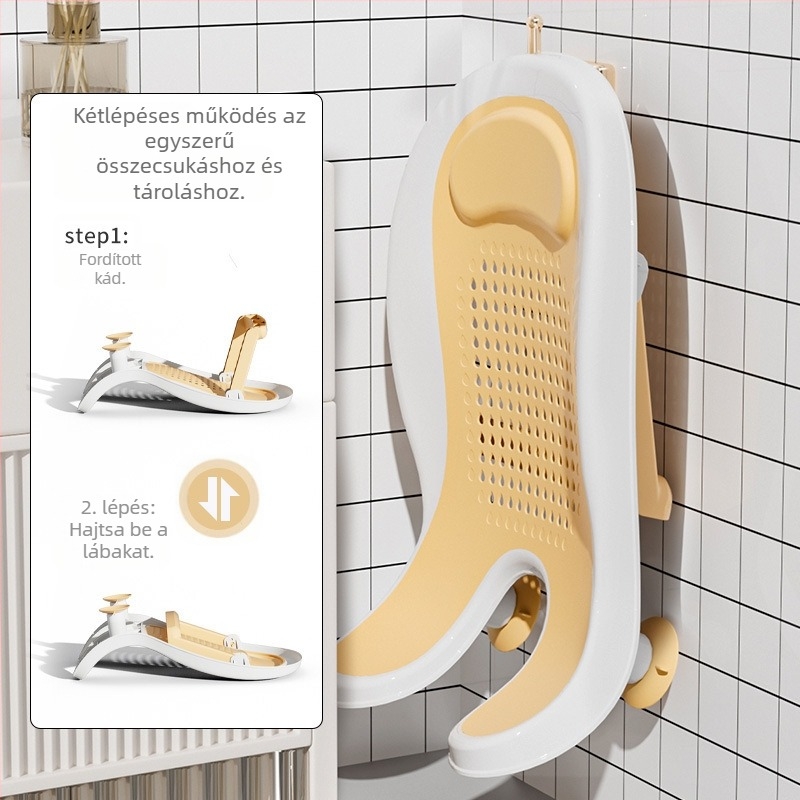 Hordozható újszülött fürdető állvány – ülő és fekvő támogatás, műanyag, Le cute bear