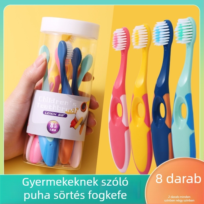 Le tooth gyerekfogkefe, 8 darabos készlet, 3–12 éveseknek, puha sörtéjű