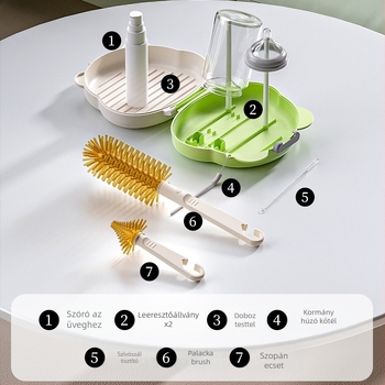 Youbeidi szilikon babatejes üveg kefekészlet – utazáshoz kompakt, tartalmaz bimbófej kefét