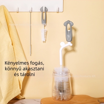 SAIDAH Cumisüveg forgó kefé nylon sörtékkel — alkalmas cumisüvegekhez, vizes üvegekhez és poharakhoz