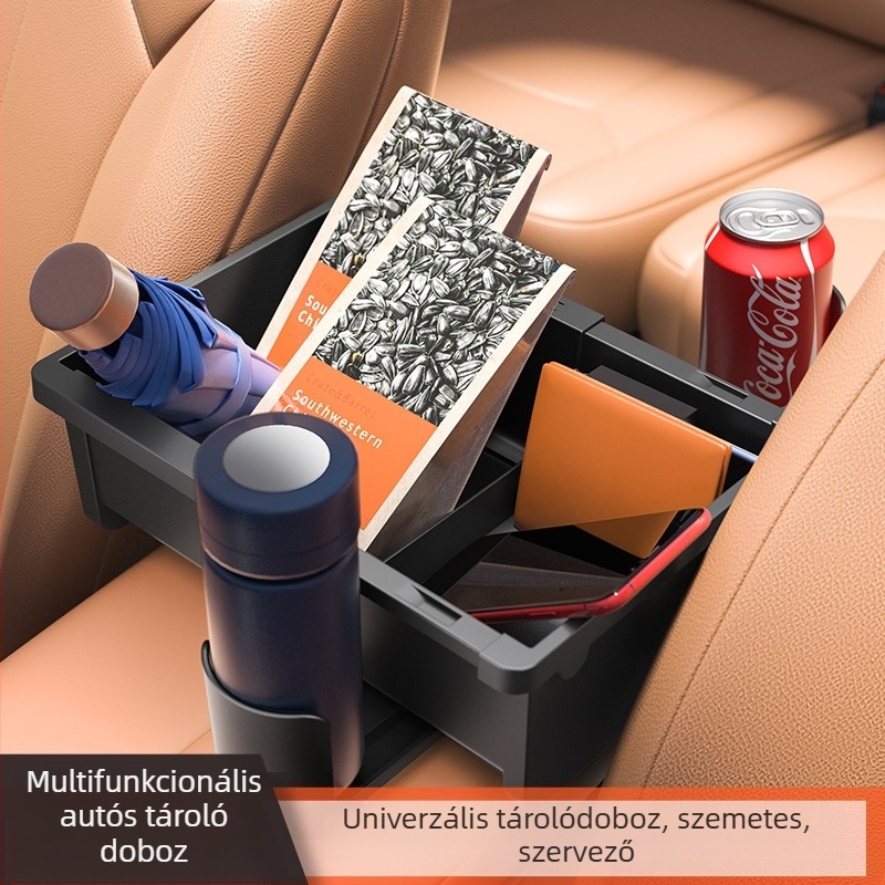 Autós zsebkendő tartó és kartámasz rendező, ABS, 4.1 L kapacitás, vízálló és nyomásálló, Tesla számára