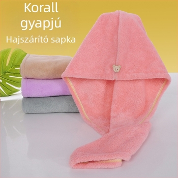 Hajszárító turbán, korallflísz, 150D fonal, varrás, 50–79 g