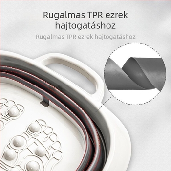 Összecsukható lábfürdő vödör masszázs funkcióval - hordozható műanyag lábágyú (PP+TPR)