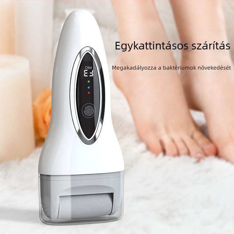 Elektromos lábápoló készülék pedikűrhöz, elhalt bőr és tyúkszem eltávolítására, mosható, újratölthető, digitális kijelzővel és világítással (2024-es modell)