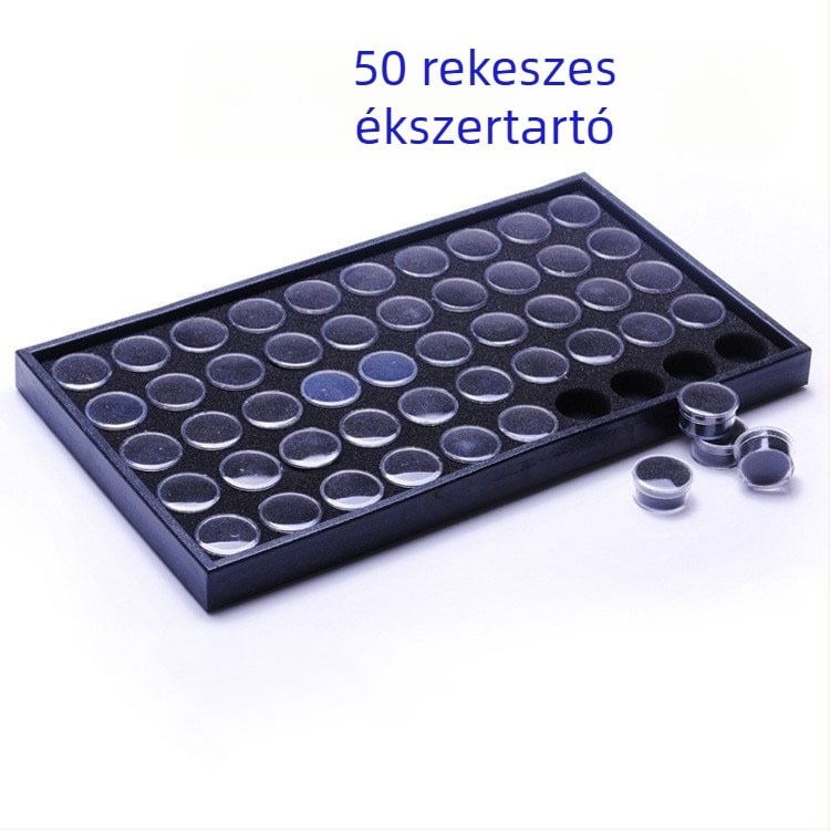 Köröm eszközök tároló doboza 25/50 rekesszel, műanyag kivitelben, köröm ékszerek és gyémánt kiegészítők tárolására – ZLY