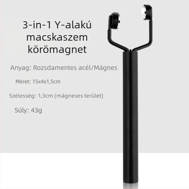 Y-típusú macskaszem körömmagnet, (két fej, erős mágnes, 29 g, rozsdamentes acél)