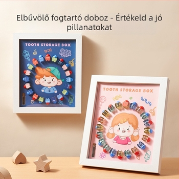 Fából készült tejfog tároló doboz gyerekeknek 4-6 éveseknek; 3C kategória: Egyéb játékok 14 éves kor alatt