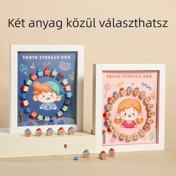 Fából készült tejfog tároló doboz gyerekeknek 4-6 éveseknek; 3C kategória: Egyéb játékok 14 éves kor alatt