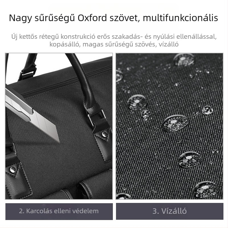 Összecsukható öltönytáska utazáshoz – nagy kapacitású 36–55L, Oxford anyag, légáteresztő, vízálló, kopásálló, üzleti utakhoz