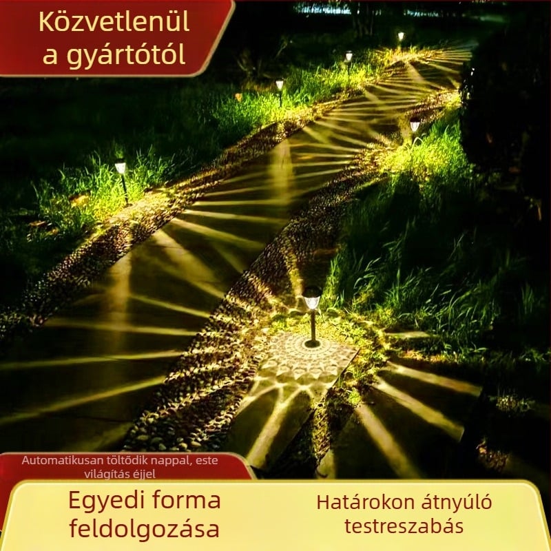 Virág alakú napelemes kerti lámpa, LED, Modell XHDM-2408, Üzemidő 6–12 óra, Élettartam 3 év, Feszültség 1,2V