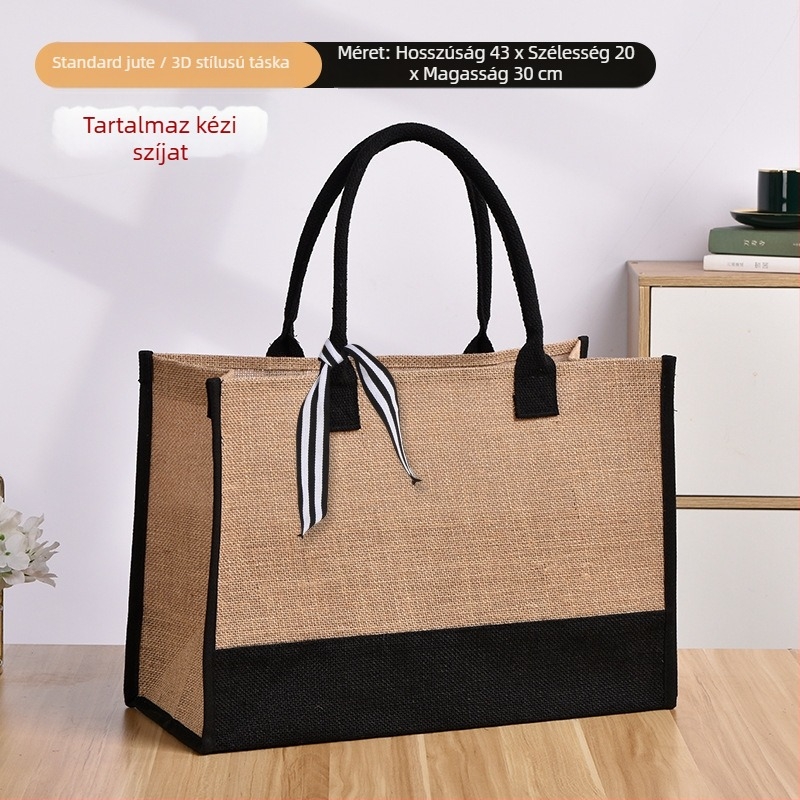 Modern laminált vászon tote táska logónyomtatással – nagy kapacitás, UV digitális nyomtatás és szitanyomás