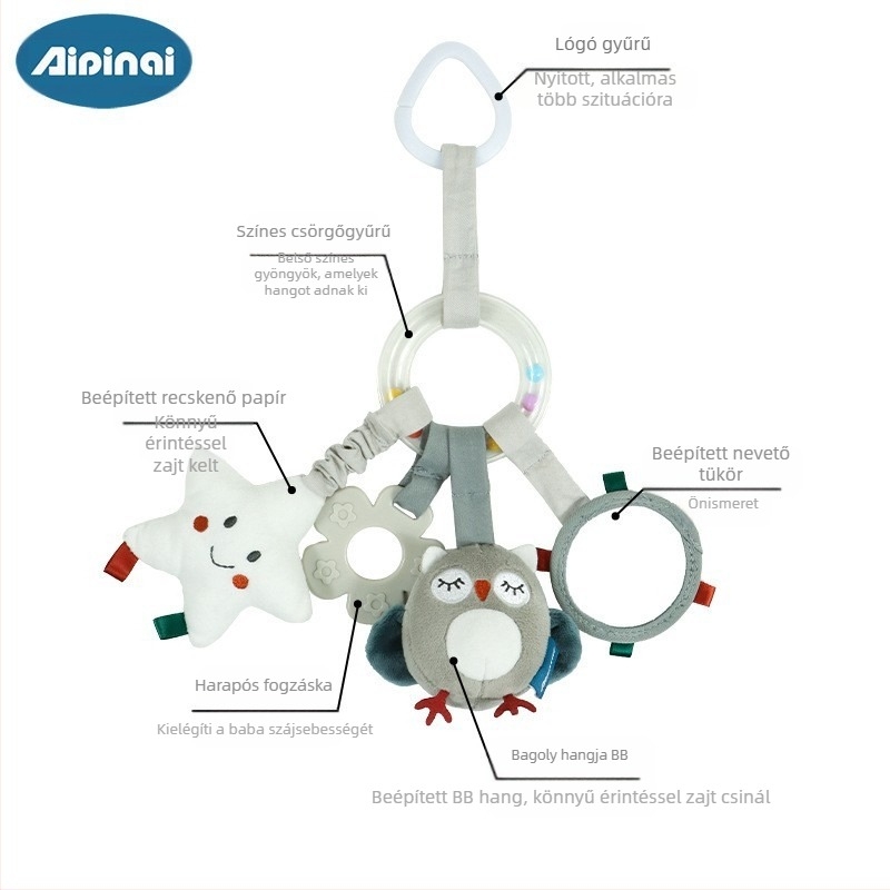 Nordic stílusú plüss babakocsi játék 0–3 éveseknek, akasztós játék a babakocsira