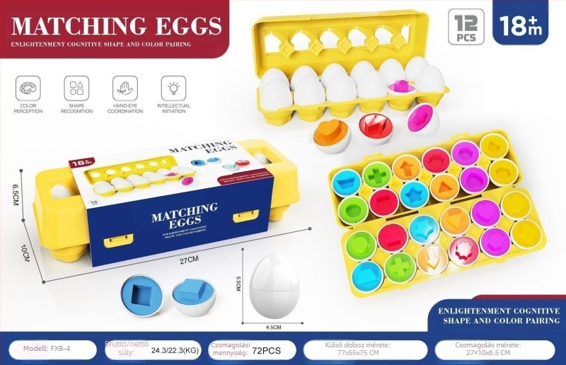 Montessori tojás formakereső puzzle – műanyag, Shang Yu márka, többfunkciós, OEM logó testreszabás, 4–6 éveseknek