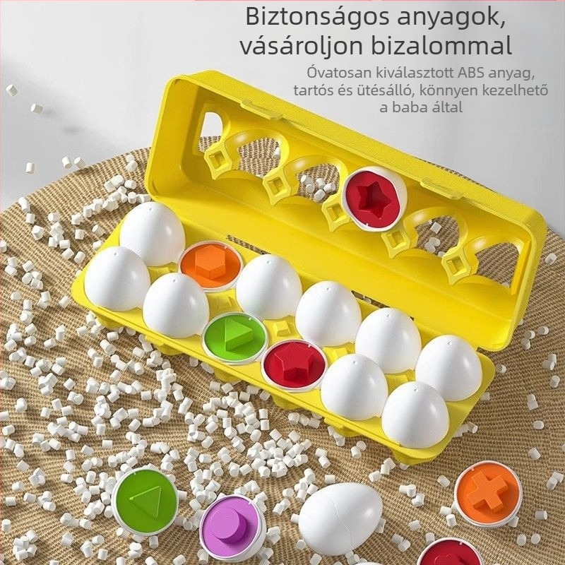 Montessori tojás formakereső puzzle – műanyag, Shang Yu márka, többfunkciós, OEM logó testreszabás, 4–6 éveseknek