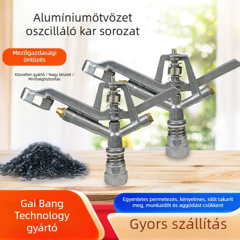 Ötvözetből készült rocker öntözőfej, automatikus forgás, nagy lefedettség, mezőgazdasági öntözéshez