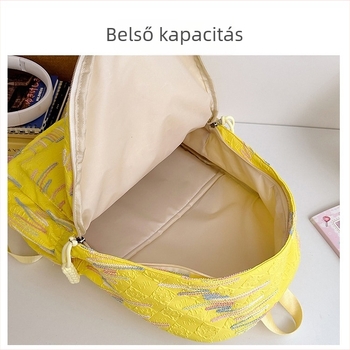 Iskolai hátizsák lányoknak – friss és édes stílus, Oxford anyag, kapacitás 20 L alatt, illeszkedik 14 hüvelykes laptophoz, légpárnás vállpántok, csíkos minta