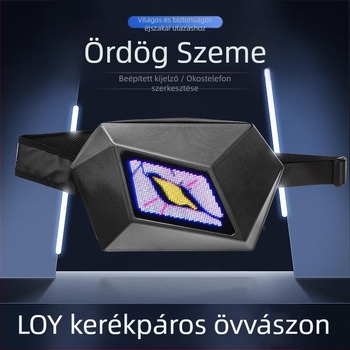 LOY férfi crossbody táska LED Knight motívummal, PVC vízálló, poliészter bélés, cartoon mintázat, street trend stílus