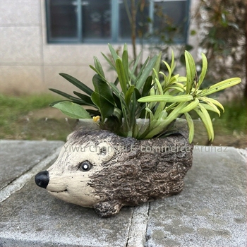 Hedgehog-Frog-Turtle virágcserép szobor szintetikus gyantából – modern kertdekoráció