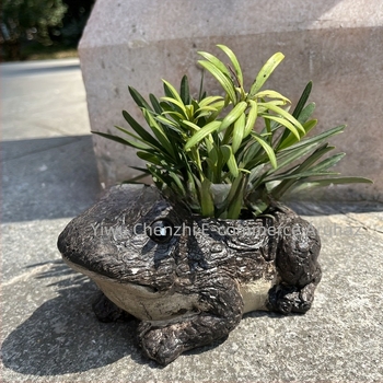 Hedgehog-Frog-Turtle virágcserép szobor szintetikus gyantából – modern kertdekoráció