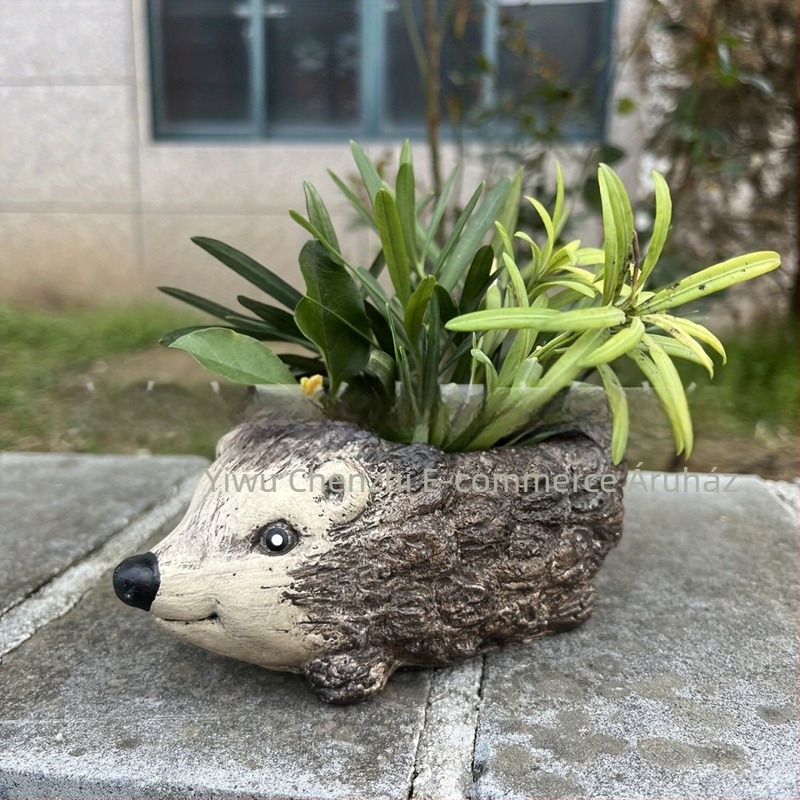 Hedgehog-Frog-Turtle virágcserép szobor szintetikus gyantából – modern kertdekoráció