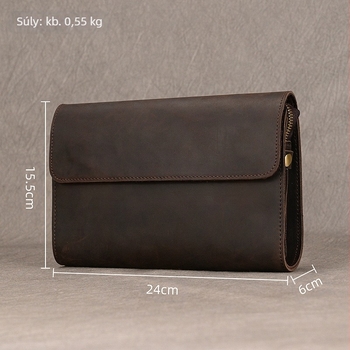 Crazy Horse bőr férfi clutch táska mágneses zár, valódi bőr, első réteg marha bőr belsővel