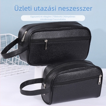 Utazási neszesszer PVC anyagból, vízálló, PU bélés, üzleti út stílusú, uniszex