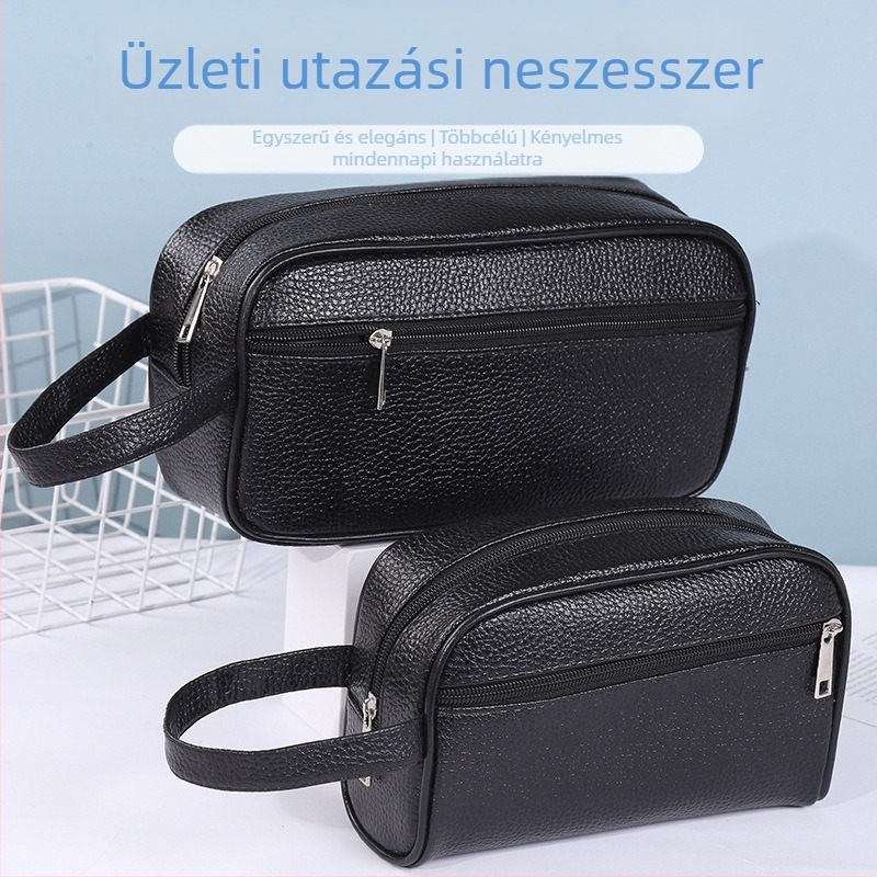 Utazási neszesszer PVC anyagból, vízálló, PU bélés, üzleti út stílusú, uniszex