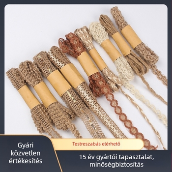 Hongfeng kenderből szőtt szalag tekercs csomagoláshoz és díszítéshez — kézzel készített, 92 g