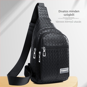 Férfi PU bőr crossbody táska, vízálló, kopásálló, üzleti stílus, több zseb