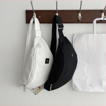 Crossbody táska – utcai trend, vászon anyag, cipzár, belső telefonrekesz, szabadidős utazásokhoz