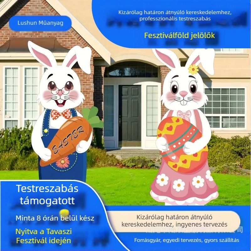 Személyre szabható PP műanyag tábla kerthez és udvarhoz karácsonyra, Halloweenre, húsvétra és más ünnepekre