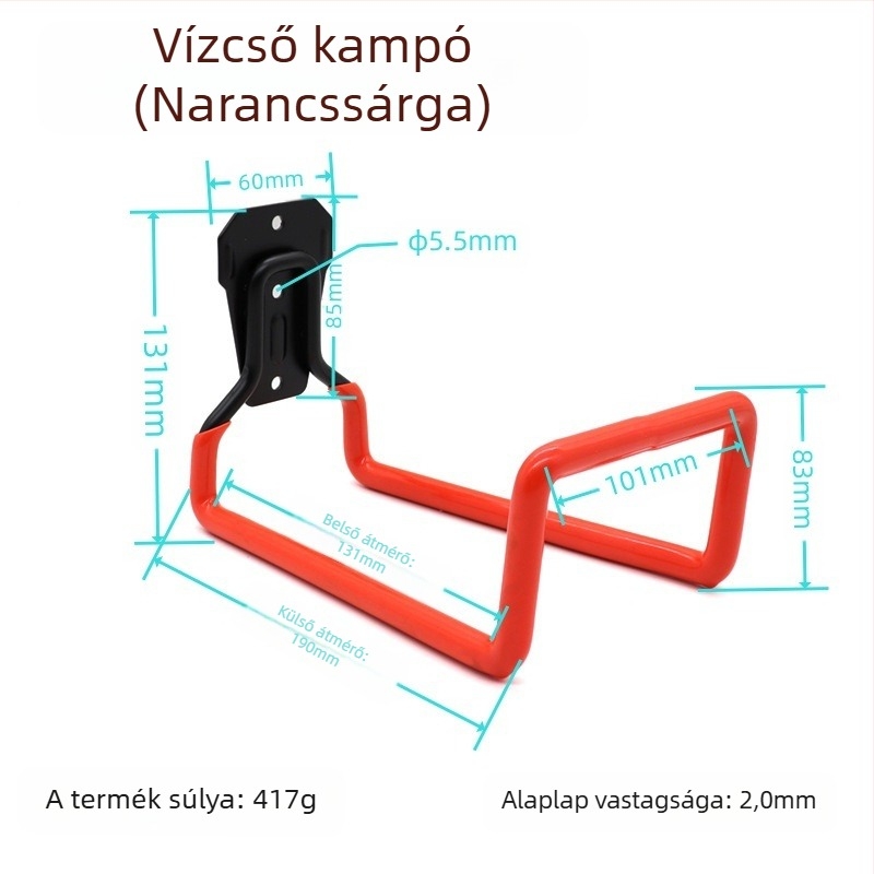 Fali dupla akasztó vasból, modern minimalista dizájn, teherbírás 15–20 kg, készlet 5 darab