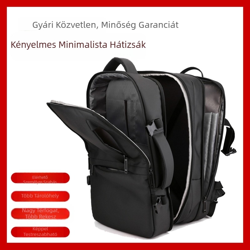 Férfi logóval ellátott üzleti utazásokhoz használható hátizsák, bővíthető 20–35 L, 14 hüvelykes laptophoz, vízálló