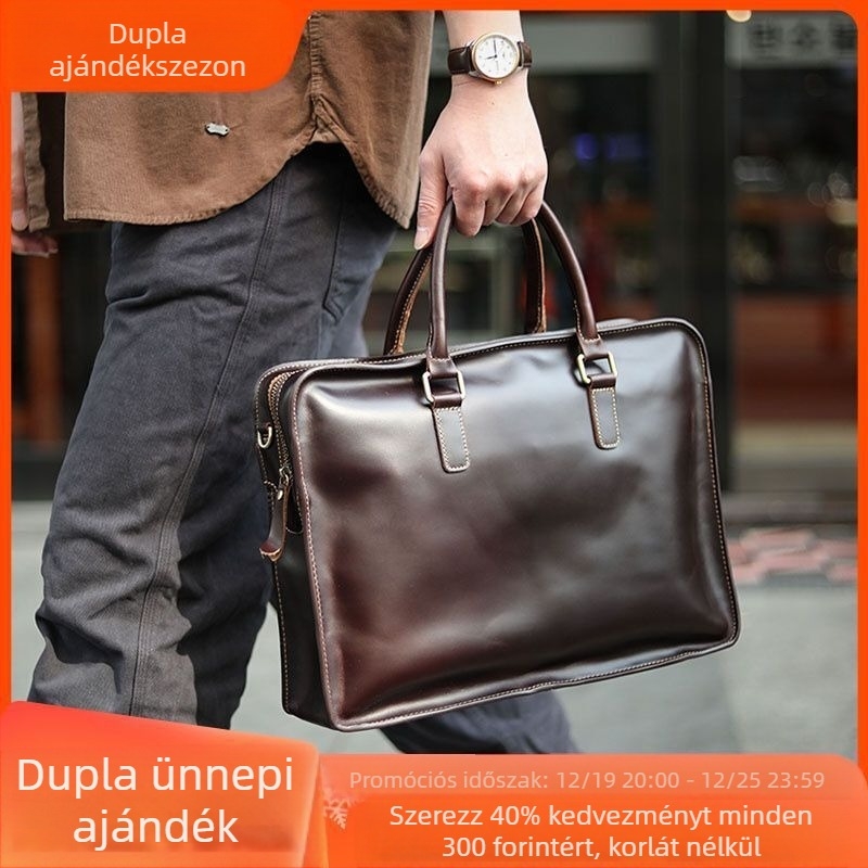 Valódi bőrből készült üzleti utazótáska – retro dizájn