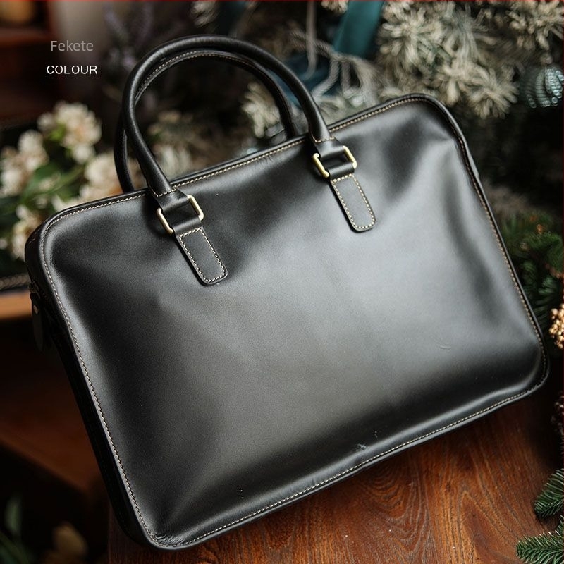 Valódi bőrből készült üzleti utazótáska – retro dizájn