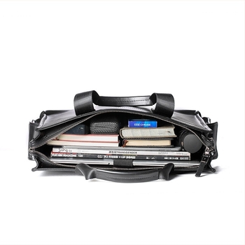 Férfi bőrből készült üzleti kézitáska, Modell 6586-3, stílus üzleti ingázás, első réteg marhabőr