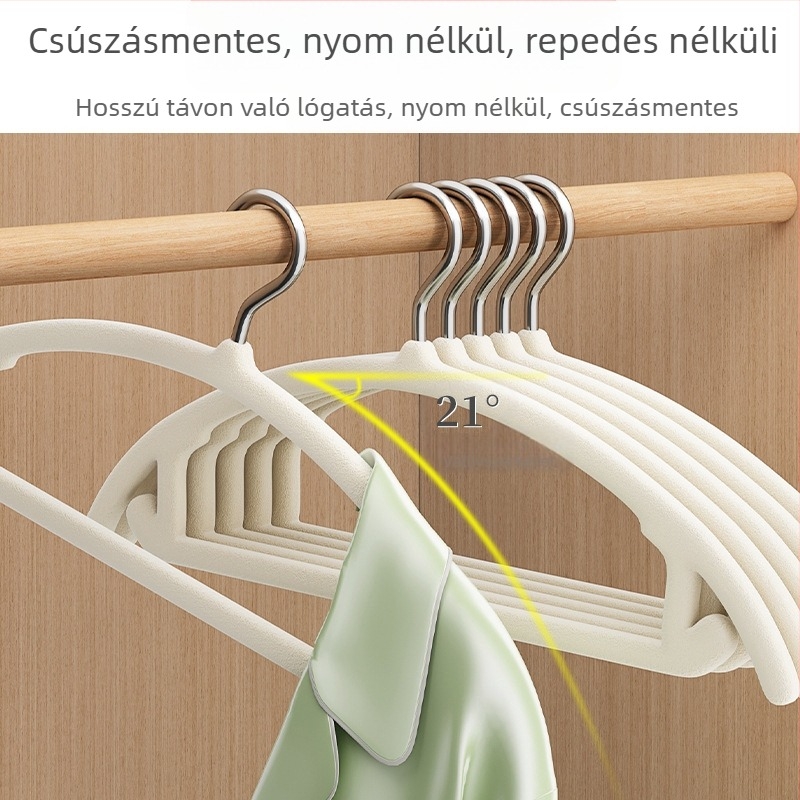 Flocking bevonatú ruhatartó akasztó, csúszásmentes, 10 darabos készlet, modern stílus