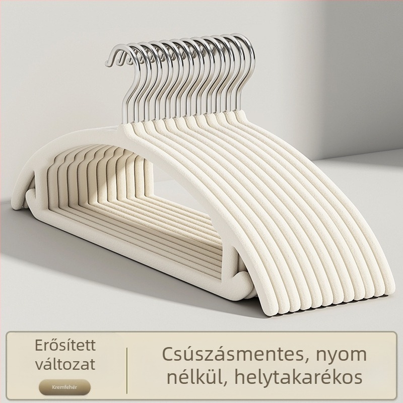 Flocking bevonatú ruhatartó akasztó, csúszásmentes, 10 darabos készlet, modern stílus
