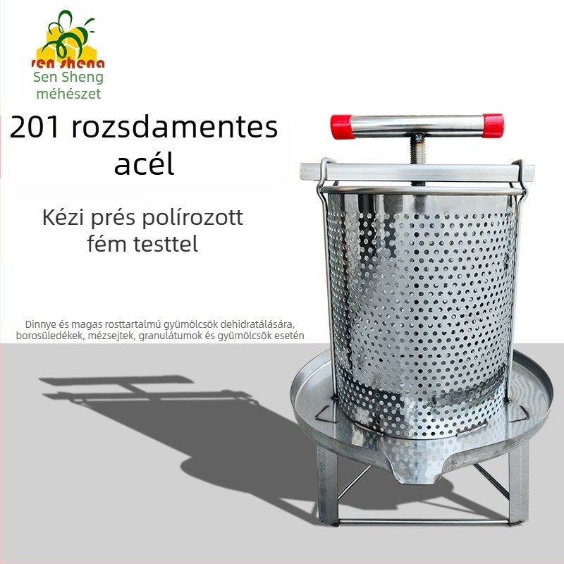 Rozsdamentes acél mézpréselő gép méhészek számára, szobahőmérsékleten működik, alkalmas állattenyésztésre