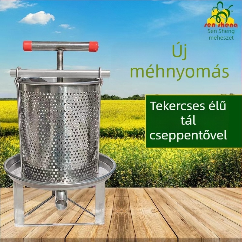Rozsdamentes acél mézpréselő gép méhészek számára, szobahőmérsékleten működik, alkalmas állattenyésztésre