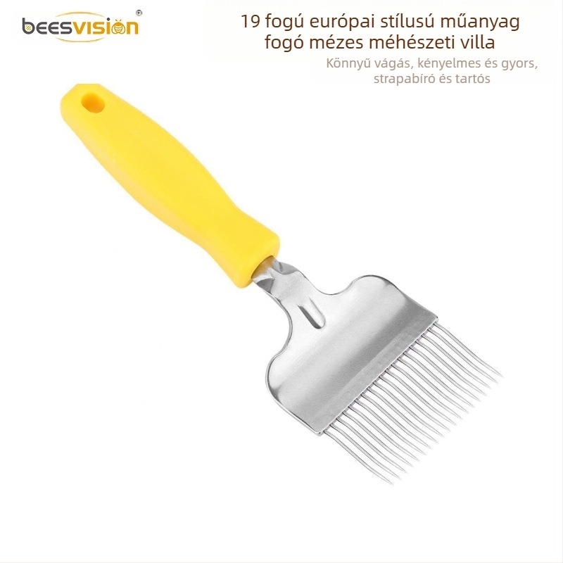 BEESVISION Rozsdamentes acél méhészeti eszközök – európai stílusú mézfogó villa, mézkés, kaparó és spatula