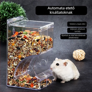 Akrilból készült automata etető kisállatok számára – ketrecre szerelhető, alkalmas kisállatok számára