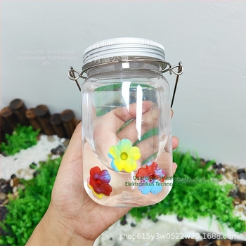 Kolibri víztápláló etető, áttetsző pohárral, Mason jar stílus, kültéri használat, gombos beállítás, IP44