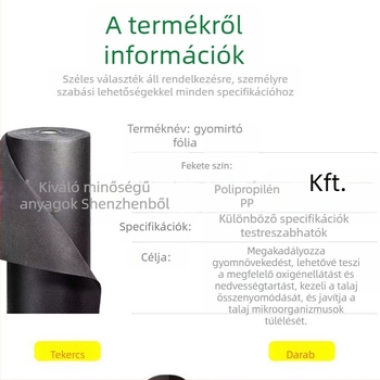 Lebomló gyomirtó kendő kertbe és gyümölcsösbe; légáteresztő polipropilén nem szőtt anyag; biológiailag lebomló.