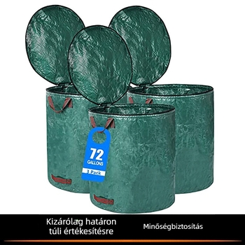 272L-es kerti lombzsák fedővel lombhulladék gyűjtésére
