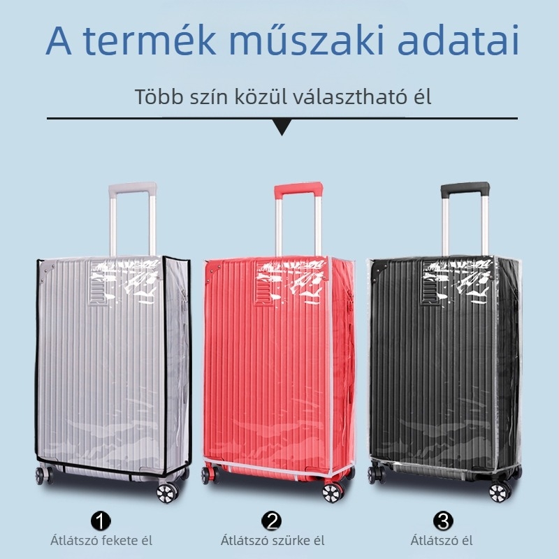 PVC átlátszó bőröndvédő huzat – kopásálló, 36–55 L kapacitás, World Traveler