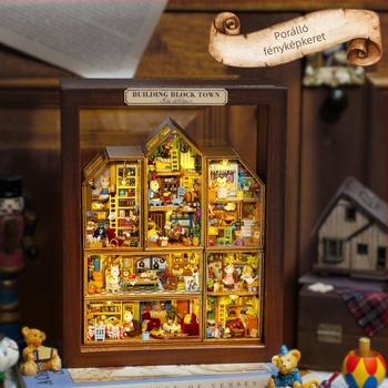 DIY faház – építészeti modell készlet; anyag: fa; működés: akkumulátoros; összeszerelés szükséges; 7–14 éveseknek