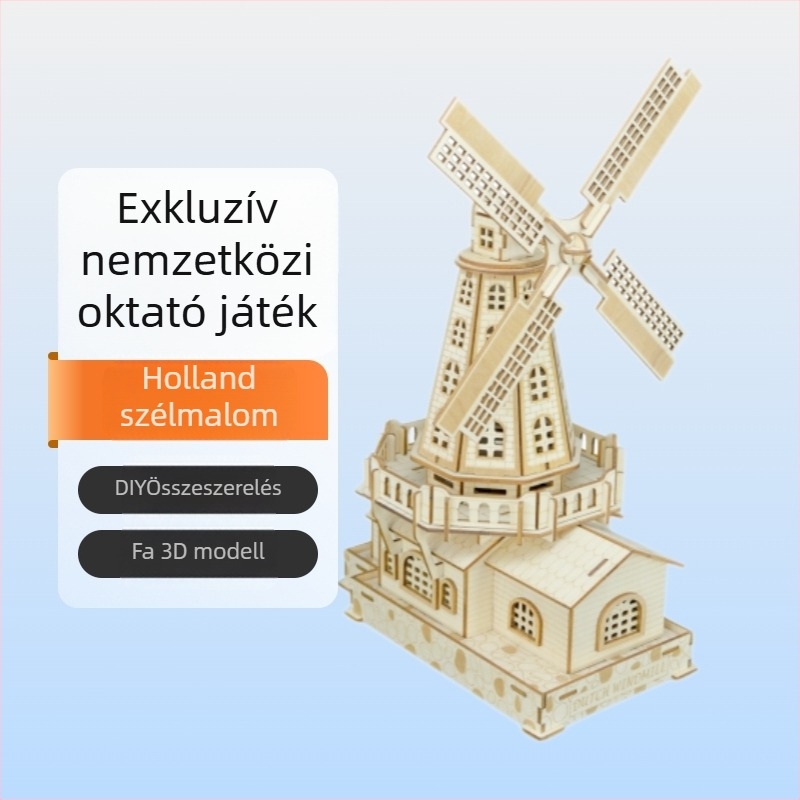 Faanyagból készült 3D puzzle, 127 darab, DIY-kompatibilis logó testreszabással